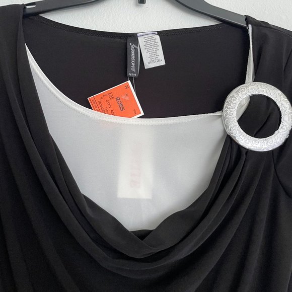 NWT Jason Maxwell Black & White Classic Blouse - Picture 6 of 9